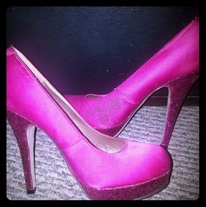Pink Madden Girl high heels. Prom shoes.